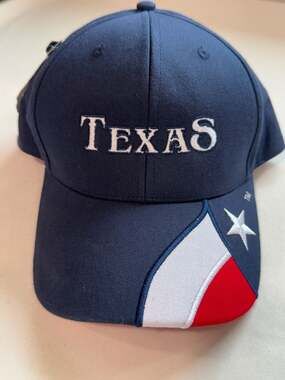 Texas Lone Star Flag Navy Red White Baseball Cap Adjustable New